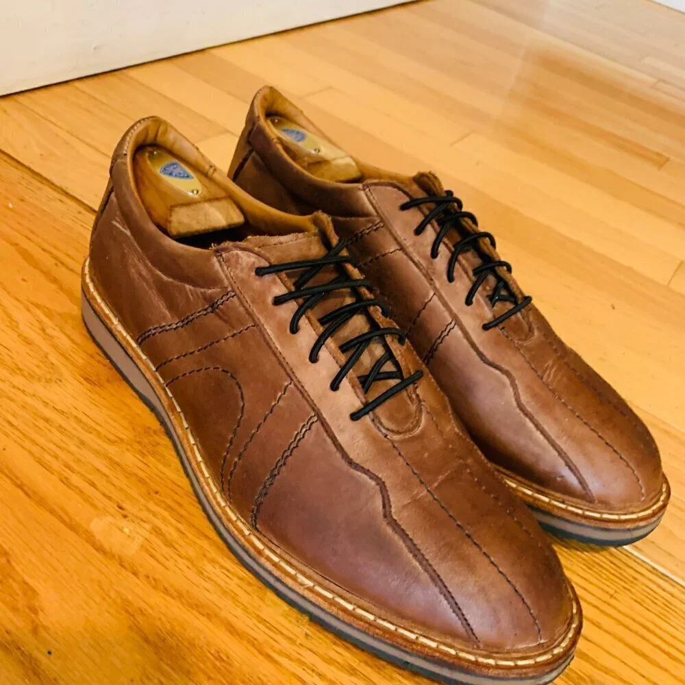 ALLEN EDMONDS Voyager Mens Oxford Size 11.5 D Brown Leather Walking Shoes
